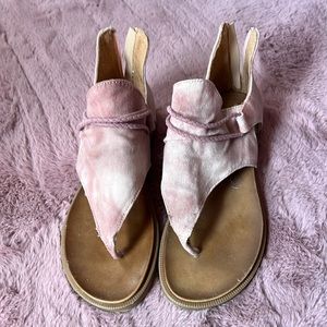 Womens tye dye pink sandals